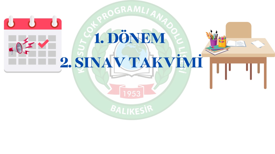 2024-2025 EĞİTİM-ÖĞRETİM YILI 1.DÖNEM 2.SINAV TAKVİMİMİZ